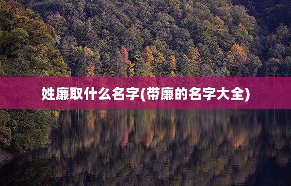 姓廉取什么名字(带廉的名字大全)