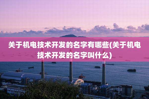 关于机电技术开发的名字有哪些(关于机电技术开发的名字叫什么)