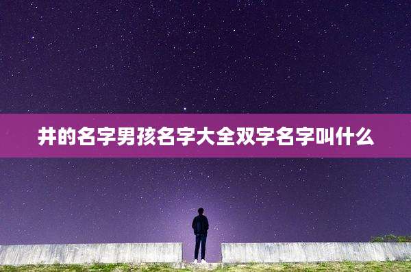 井的名字男孩名字大全双字名字叫什么