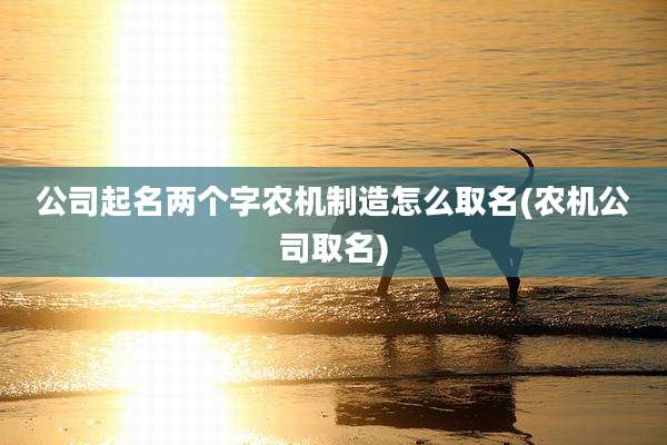 公司起名两个字农机制造怎么取名(农机公司取名)
