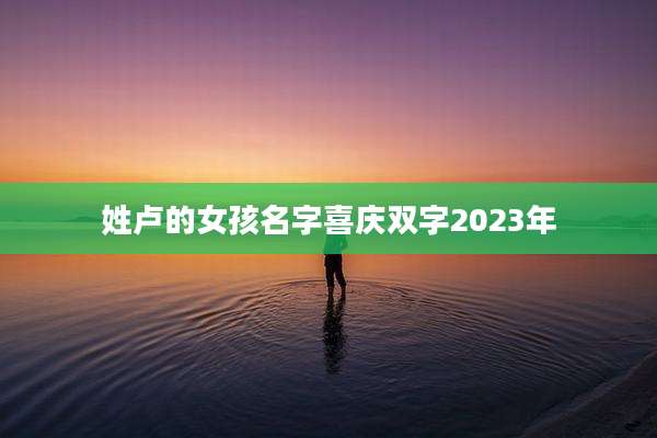 姓卢的女孩名字喜庆双字2023年