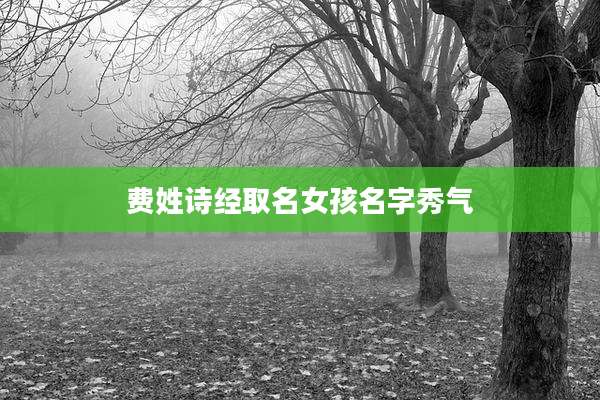 费姓诗经取名女孩名字秀气