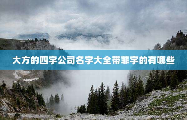 大方的四字公司名字大全带菲字的有哪些
