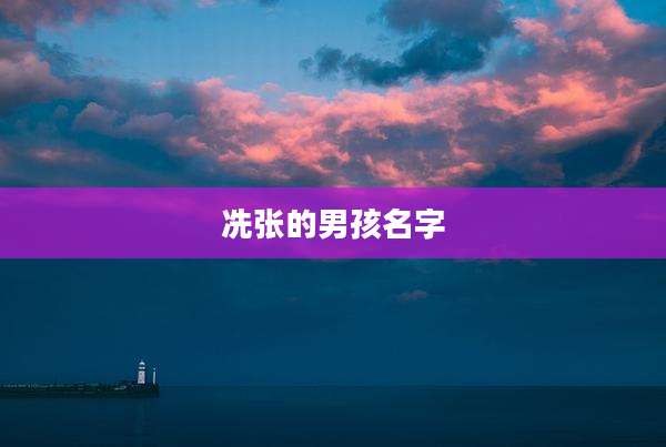 冼张的男孩名字