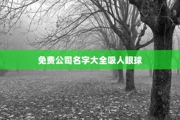 免费公司名字大全吸人眼球
