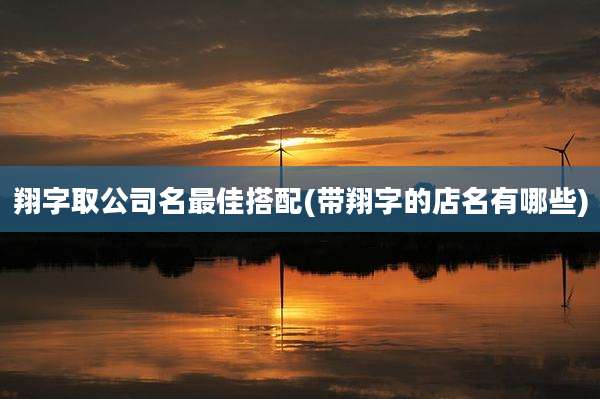 翔字取公司名最佳搭配(带翔字的店名有哪些)