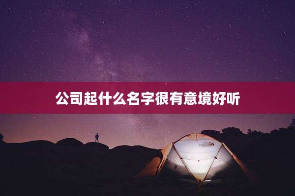 公司起什么名字很有意境好听