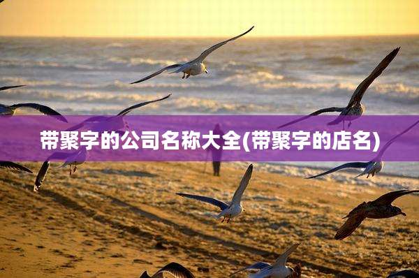 带聚字的公司名称大全(带聚字的店名)