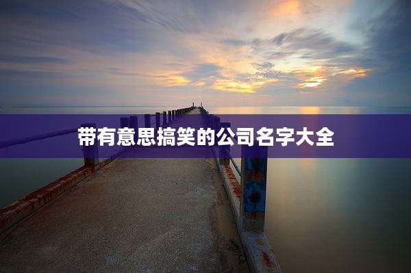 带有意思搞笑的公司名字大全