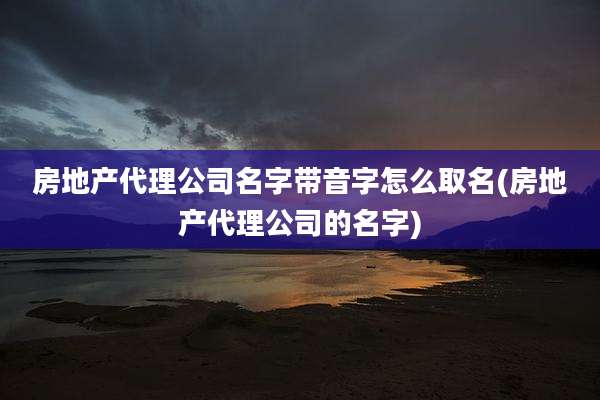 房地产代理公司名字带音字怎么取名(房地产代理公司的名字)