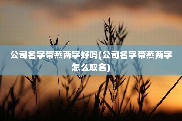 公司名字带燕两字好吗(公司名字带燕两字怎么取名)