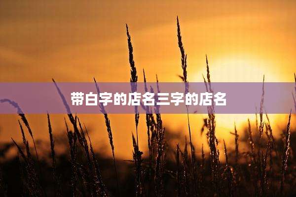 带白字的店名三字的店名