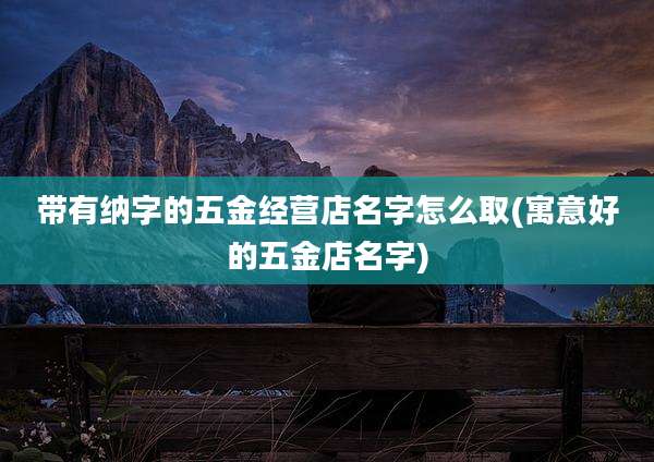 带有纳字的五金经营店名字怎么取(寓意好的五金店名字)