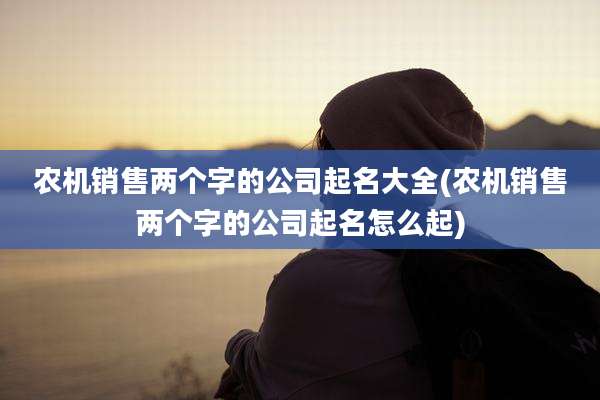农机销售两个字的公司起名大全(农机销售两个字的公司起名怎么起)