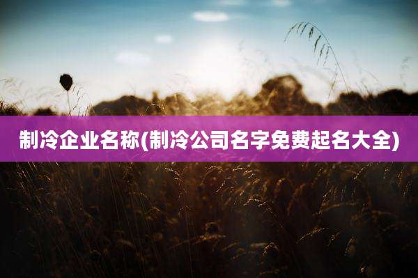 制冷企业名称(制冷公司名字免费起名大全)