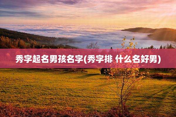 秀字起名男孩名字(秀字排 什么名好男)