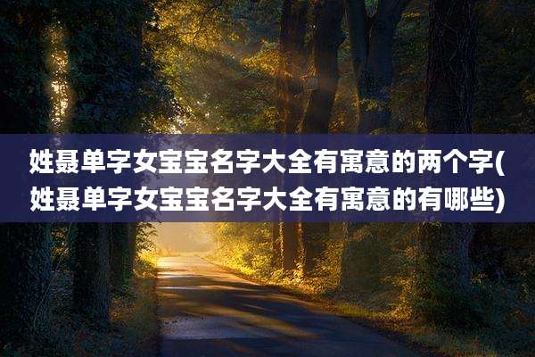 姓聂单字女宝宝名字大全有寓意的两个字(姓聂单字女宝宝名字大全有寓意的有哪些)