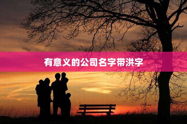 有意义的公司名字带洪字