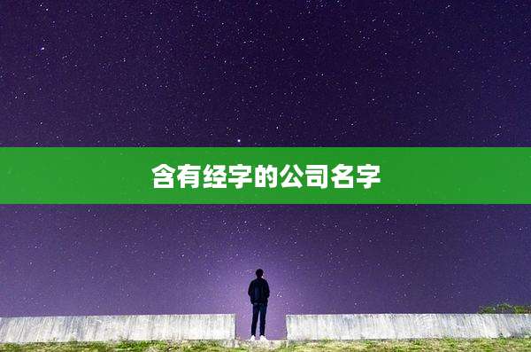 含有经字的公司名字