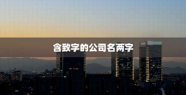 含致字的公司名两字