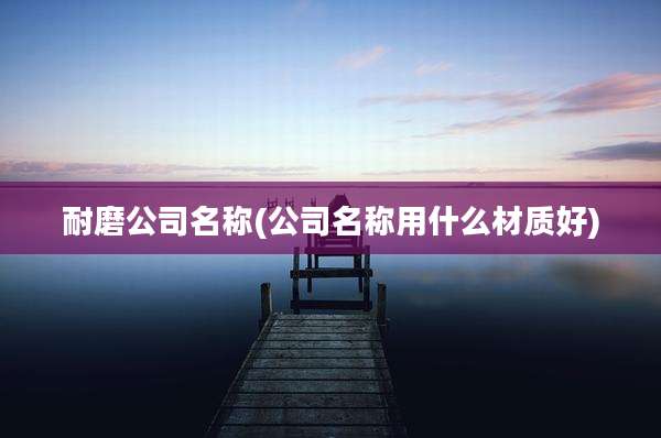 耐磨公司名称(公司名称用什么材质好)