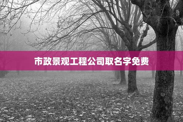 市政景观工程公司取名字免费