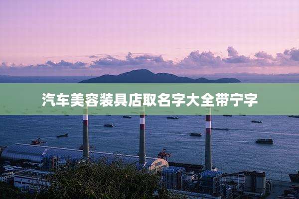 汽车美容装具店取名字大全带宁字