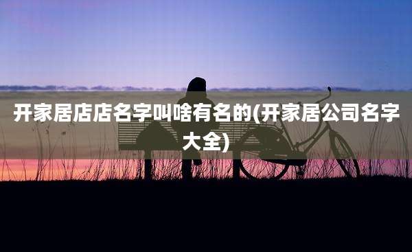 开家居店店名字叫啥有名的(开家居公司名字大全)