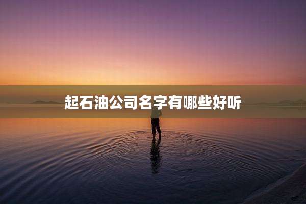 起石油公司名字有哪些好听