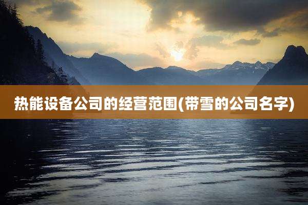 热能设备公司的经营范围(带雪的公司名字)