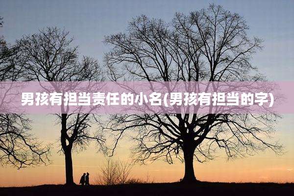 男孩有担当责任的小名(男孩有担当的字)