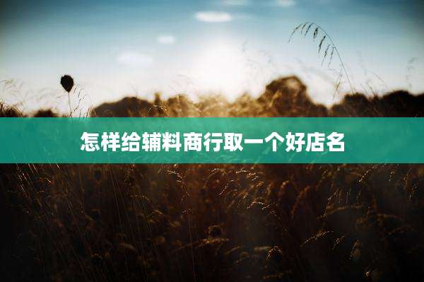 怎样给辅料商行取一个好店名