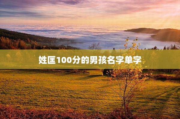 姓匡100分的男孩名字单字