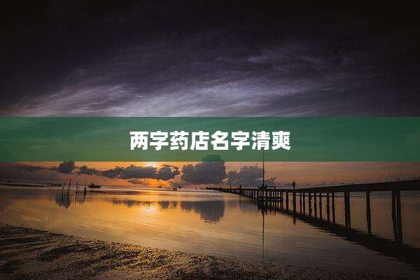 两字药店名字清爽