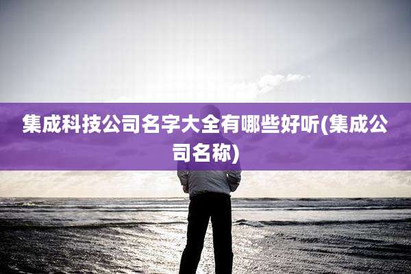 集成科技公司名字大全有哪些好听(集成公司名称)