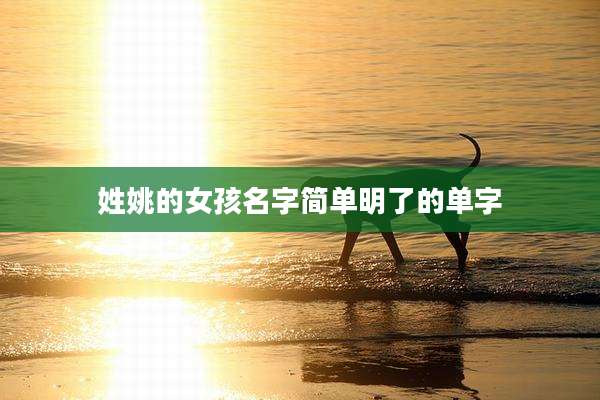 姓姚的女孩名字简单明了的单字