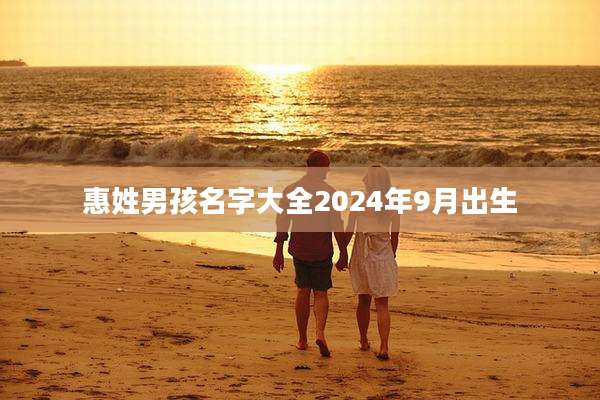 惠姓男孩名字大全2024年9月出生