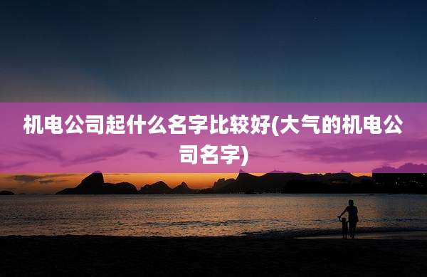 机电公司起什么名字比较好(大气的机电公司名字)