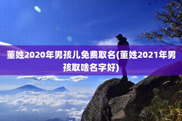 董姓2020年男孩儿免费取名(董姓2021年男孩取啥名字好)