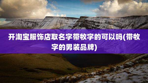 开淘宝服饰店取名字带牧字的可以吗(带牧字的男装品牌)