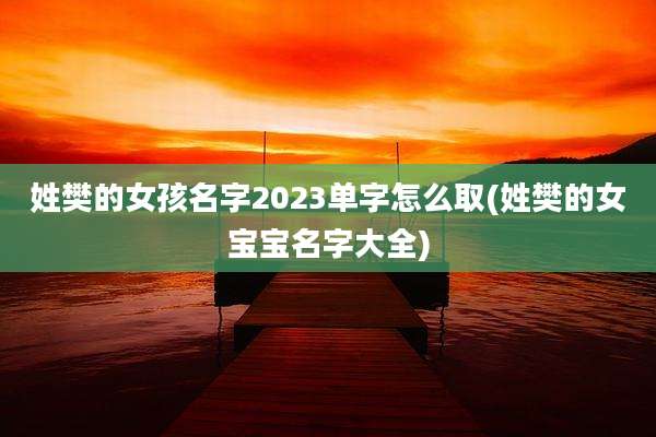 姓樊的女孩名字2023单字怎么取(姓樊的女宝宝名字大全)