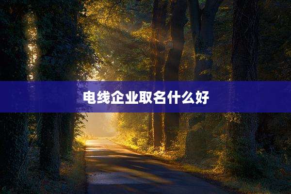 电线企业取名什么好