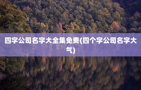 四字公司名字大全集免费(四个字公司名字大气)