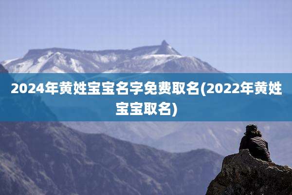 2024年黄姓宝宝名字免费取名(2022年黄姓宝宝取名)