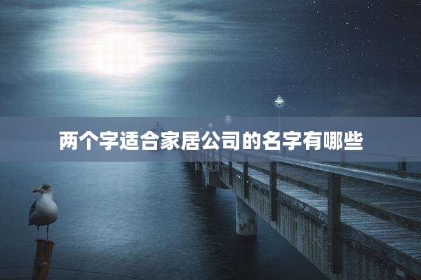 两个字适合家居公司的名字有哪些