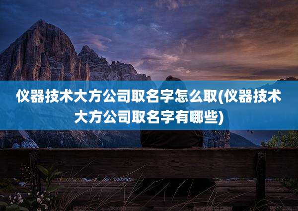 仪器技术大方公司取名字怎么取(仪器技术大方公司取名字有哪些)