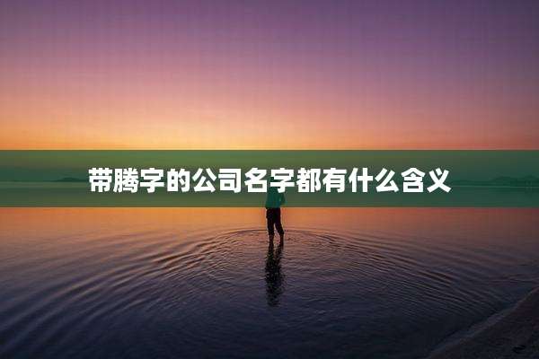 带腾字的公司名字都有什么含义