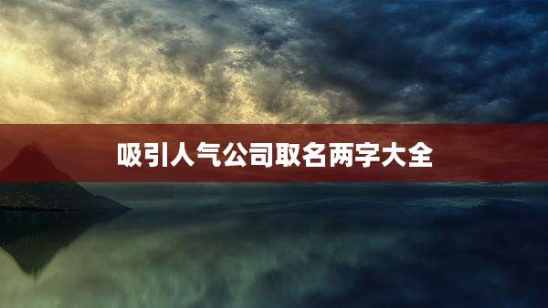 吸引人气公司取名两字大全