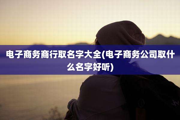 电子商务商行取名字大全(电子商务公司取什么名字好听)