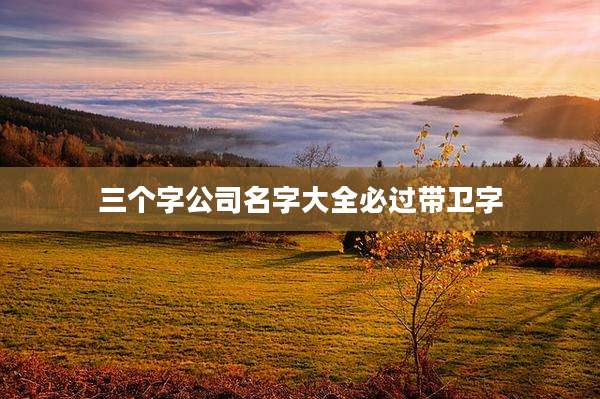 三个字公司名字大全必过带卫字